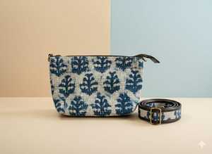 Sac bandoulière écologique en coton imprimé au bloc indigo, fait main, style bohème, vente en gros, export Inde - Product Image 5