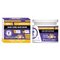 EUNOMIA Crème Masque Capillaire Concentrée à l'Huile d'Argan, Beurre de Karité, Romarin et Kératine – Hydratant et Réparateur pour Cheveux Abîmés