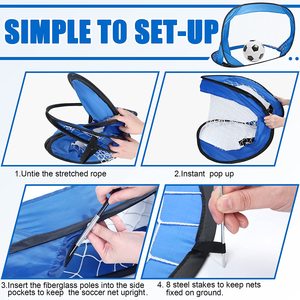 Ensemble de 2 pièces de <span class=keywords><strong>but</strong></span> de football Popup filets de football pliables portables pour enfants avec sac de transport ballon de football - Product Image 2