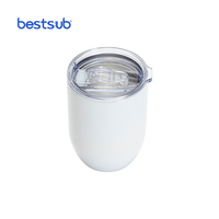 BestSub vente en gros, flans de Sublimation personnalisés 15oz 450ml droit Double paroi en acier inoxydable tasses isolées verre à vin gobelet