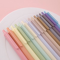 Ventes directes du fabricant-14 couleurs mignon Macaron bonbons Simple presse stylo à bille en plastique 1.0mm écriture avec motif de Logo