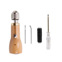 Kit de couture de haute qualité, cadeaux, machine à coudre à la main en cuir portable, aiguille droite, cône, machine à coudre à la main DIY
