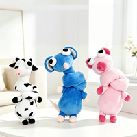 Jouets en peluche pour chiens en gros avec sons, animaux à corps long avec doubles clochettes, résistants à la mastication