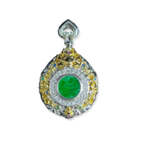 Pendentif en jadéite birmane naturelle de qualité A, cabochon, pendentif unisexe en jadéite birmane, cadeau pour un usage quotidien (avec NGTC)