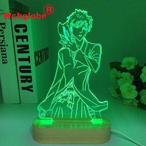 Cain Dear Door 3D Wooden Anime LED Night light Cadeau d'anniversaire pour les fans de <span class=keywords><strong>manga</strong></span> Décoration de chambre à coucher de style industriel Bureau de taille moyenne - Product Image 3