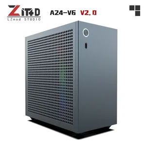 Caja de PC de Aleación de Aluminio A24-V6 V2.0 3.66L <span class=keywords><strong>Mid</strong></span> <span class=keywords><strong>Tower</strong></span> Mini ITX 6061 SFF Chasis FLEX <span class=keywords><strong>PSU</strong></span> GPU de Bajo Perfil USB-C en Stock - Product Image 2