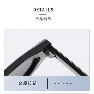 แว่นกันแดดทรงแคทอายสไตล์เรโทรใหม่สำหรับผู้หญิง กรอบพลาสติกสีดำ ป้องกันรังสียูวี 400 โพลาไรซ์ ป้องกันแสงแดด เหมาะสำหรับขับรถ - Product Image 5