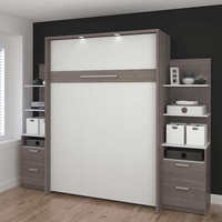 Nouveau design Gain de place avec étagère de rangement cachée Lit de rangement pliable en bois King size Lit escamotable
