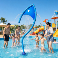 Équipement de jeu aquatique en forme de poisson avec pulvérisation d'eau, fontaine à jets d'eau pour enfants, aire de jeux aquatique, équipement de parc aquatique