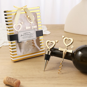 Heart Shape <b>Wine</b> Opener Set Gold Metal Corkscrew Bottle <b>Stopper</b> Wedding Party Gift Valentin Day Decorative Accessories - Product Image 2