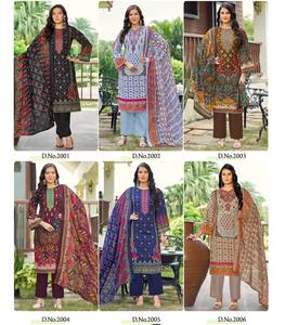 ชุดเดรสผ้าฝ้าย kurta/kurti สวยงามพร้อมพิมพ์ดีไซน์เนอร์และปักด้วยตัวเองแห้งเร็วแบบลำลองสำหรับผู้หญิงผู้ใหญ่ - Product Image 6