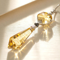 Boule de cristal en verre, perles octogonales colorées, pendentifs en perles pointues de 38mm, ornements suspendus, décorations lumineuses