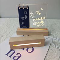 Support d'affichage rectangulaire en bois de hêtre de 15 cm pour veilleuse, LED blanc chaud traditionnel, rechargeable par câble USB, 3W, 10000 heures, pour salon