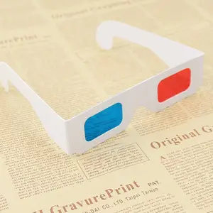Пассивные бумажные 3d-очки Anaglyph, красные, синие, красные, голубые