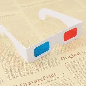 수동 Anaglyph 종이 3D 레드 블루 레드 시안 안경