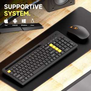 Teclado inalámbrico USB Ratón Combo 2,4G <span class=keywords><strong>Multimedia</strong></span> Ergonómico 104 Teclas Operación de membrana Venta al por mayor Mezcla de colores Nuevo - Product Image 2