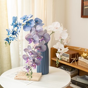 Orquídea Phalaenopsis Artificial, Flor de Goma Suave y Realista, Decoración para Bodas y Hogar, Verde Parduzco, Rojo Claro MW31008 - Product Image 5