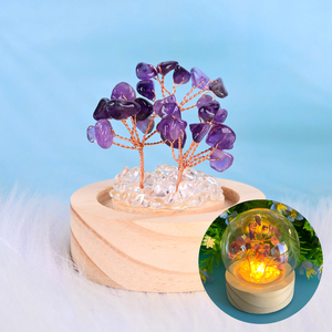 ขวดคริสตัลไฟ LED กลางคืนโคมไฟฐานไม้สำหรับกลางคืนดีไซน์ใหม่ - Product Image 4