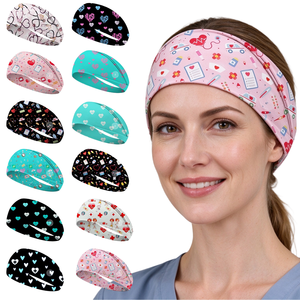 Diadema elástica anudada con diseño personalizado y botones para mujeres, enfermeras y doctoras - Product Image 1