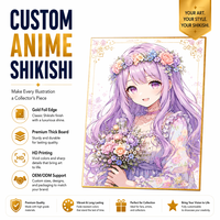 Planche Shikishi Anime Personnalisée, Impression d'Art Fan Art, Planche d'Art à Feuille d'Or, Art Holographique, Merchandises d'Illustrateur, Objet de Collection