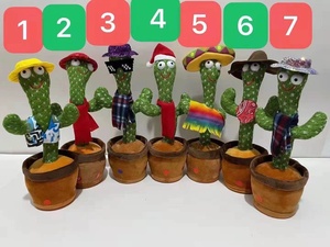 Vente en gros usine Mexique Peluche Cactus Dansant avec fonction de répétition de <span class=keywords><strong>chansons</strong></span>, de paroles et de musique, et lumière LED - Product Image 3