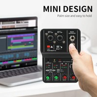 Console de mixage pour enregistrement vocal en direct et streaming ; Alimentation fantôme 48V ; Interface PCI ; Console de mixage compacte 2 canaux Q12