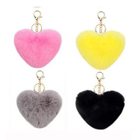 Porte-clés coeur Porte-clés pompon moelleux Porte-clés coeur peluche