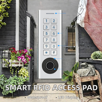 Système de contrôle d'accès WiFi Bluetooth 13,56 MHz RFID avec stockage cloud, application intelligente, affichage LED étanche, clavier métallique biométrique