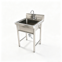 RVS 201 spoelbak voor horeca, gepolijste afwerking, enkelbak, geschikt voor restaurant, hotel, bar