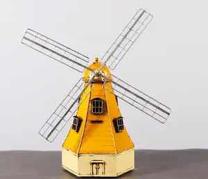 Moulin à vent en métal hollandais, décoration de bricolage artisanal Antique