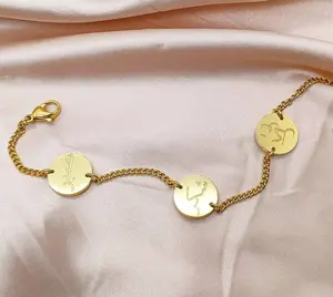 Inspire Jewelry Stainless Steel SABR Shukr TAWAKUL BRACELET WOMEN three charms bracelet Arabian calligraphy jewelry wholesale
