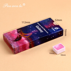 Kit d'aquarelle métallisée scintillante - 6, 8 ou <span class=keywords><strong>12</strong></span> teintes bleues/violettes - Ensemble de peinture portable pour calligraphie et peinture - Product Image 2