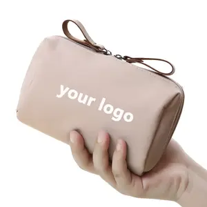 Mini bolsa de maquillaje personalizada para mujer, de marca privada neceser de viaje, venta al por mayor