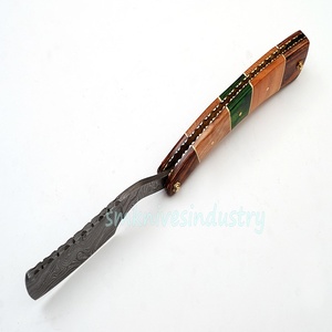 Navaja de Afeitar de Acero de Damasco Tallada a Mano, Tradicional y Personalizada (Rz308) - Product Image 4
