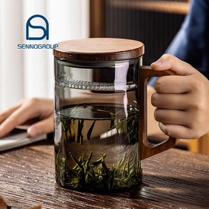 Tazas de Té de Vidrio <span class=keywords><strong>con</strong></span> Filtro en Forma de Media Luna, de Gran Capacidad, Transparentes, para Beber Té Verde <span class=keywords><strong>Chino</strong></span>, <span class=keywords><strong>con</strong></span> Tapa - Product Image 1