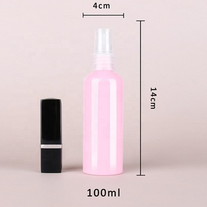 2024 nueva llegada lista para enviar vacía en Stock 100mL botella de spray de PET de hombro redondo botellas de rociador pequeñas de tóner rosa - Product Image 6