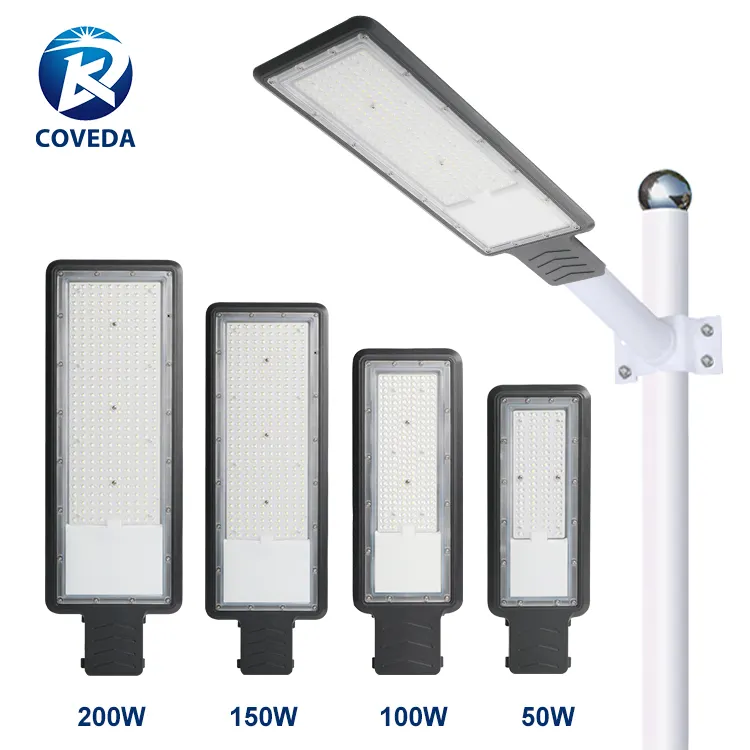 Coveda Chất lượng cao siêu mỏng đường Đèn ngoài trời không thấm nước IP65 đèn đường 50W 100W 150W 200W Điện dẫn ánh sáng đường phố
