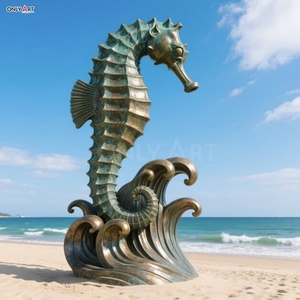 Décoration publique de plage extérieure Grand hippocampe en bronze moulé Décoration animale Statues Hippocampe géant en bronze <span class=keywords><strong>Sculpture</strong></span> pour vente personnalisée - Product Image 6