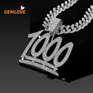 จี้เพชร GEMLOVE ดิจิตอล สร้อยคอทอง 18K ชุดเครื่องประดับฮิปฮอป แฟชั่นผู้ชาย สินค้าสั่งทำพิเศษ - Product Image 1