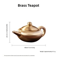 Théière miniature vintage en laiton poli en forme de gourde, faite à la main en Chine, objet de collection antique décoratif pour bureau et maison