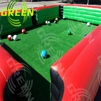 PISCINE GONFLABLE VERTE BILLARDS DE SOCCER Jeu de billard humain géant d'intérieur Snooker ballon de football gonflable Table de snookball