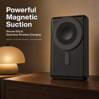 Batterie externe magnétique sans fil 2-en-1 18W 10000mAh à charge rapide avec support et batterie au lithium 18650 pour téléphones, montres et écouteurs