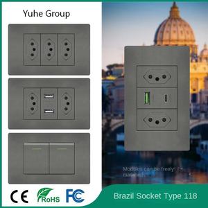 Interruptor de luz eléctrico estándar general 1/2/3 para hotel, interruptor de enchufe de pared, enchufe de pared eléctrico doméstico - Product Image 2