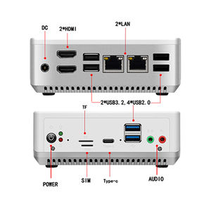Limyee N100 <span class=keywords><strong>Mini</strong></span> <span class=keywords><strong>PC</strong></span> pour les jeux 12th Gen Alder Lake DDR5 <span class=keywords><strong>Gamer</strong></span> Wi-Fi ordinateur de poche avec 2 LAN pour les prises AU US EU - Product Image 4
