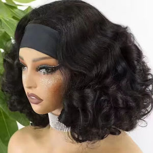 Promotion : Perruques Bob à Bandeau Ample Effet Naturel, 100% Cheveux Humains, 14 Pouces, Fabrication à la Machine, Vente en Gros Direct Usine - Product Image 1