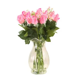 RS0682 45Cm Tall Pu Real Touch Vochtig Single Stem Decoratieve Bloemen Kunstmatige Rozen Van Resup