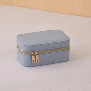 Xách tay hình chữ nhật PU da hộp đồ trang sức đa chức năng du lịch Trường hợp với dây kéo để lưu trữ tổ chức của bạn có giá trị đồ trang sức - Product Image 6