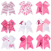 Accessoires pour cheveux tendance et créatifs pour la Journée mondiale de la lutte contre le SIDA, nœud rouge de 7 pouces, élastique à cheveux rose