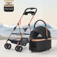 Poussette multifonctionnelle à quatre roues, écologique et lavable, pour chiens, pliable à une main, pour l'extérieur, portable et léger 20kg