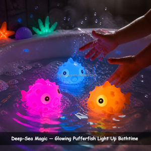 Juguetes de Baño Flotantes de <span class=keywords><strong>Pez</strong></span> Burbuja al por Mayor, Juguetes LED Luminosos de Animales de Goma, <span class=keywords><strong>Pez</strong></span> Burbuja, Criaturas Marinas, Juguetes para Bañera, Venta Directa de Fábrica - Product Image 3